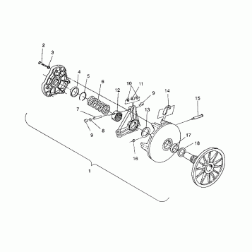 DRIVE CLUTCH ASSEMBLY 440 XCR / 0931760 (4923022302023A)
