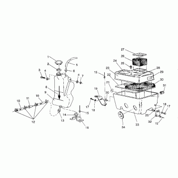 OIL TANK / AIR BOX ASSEMBLY 440 XCR / 0931760 (4923022302027A)