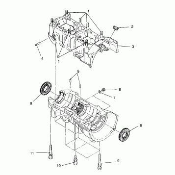 CRANKCASE ASSEMBLY 440 XCR / 0931760 (4923022302029A)