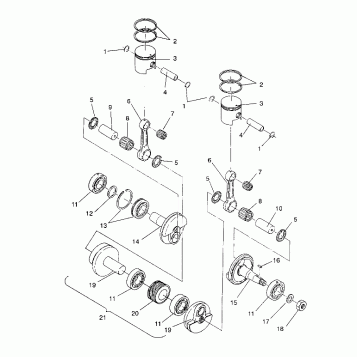 PISTON and CRANKSHAFT 440 XCR / 0931760 (4923022302032A)