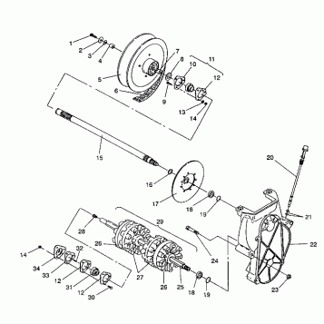 DRIVE TRAIN ASSEMBLY Storm/0932770 and Storm SKS/0932570 (4923032303018A)