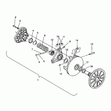 DRIVE CLUTCH ASSEMBLY Storm/0932770 and Storm SKS/0932570 (4923032303023A)