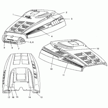 HOOD - DECALS TRAIL/0930761 and  TRAIL DELUXE/0930243 (4923222322009A)