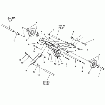 FRONT TORQUE ARM ASSEMBLY TRAIL / 0930761 and  TRAIL DELUXE / 0930243 (4923222322023A)