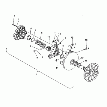 DRIVE CLUTCH ASSEMBLY TRAIL / 0930761 (4923222322025A)