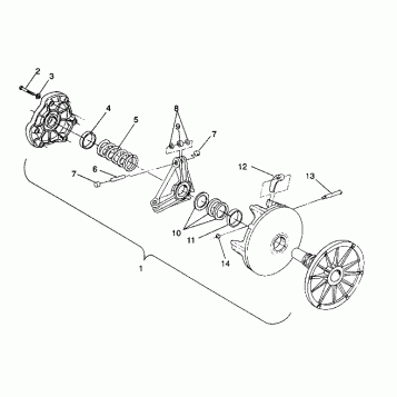 DRIVE CLUTCH ASSEMBLY TRAIL DELUXE/0930243 (4923222322026A)