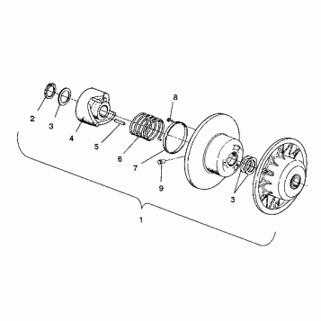 DRIVEN CLUTCH ASSEMBLY TRAIL/0930761 (4923222322027A)