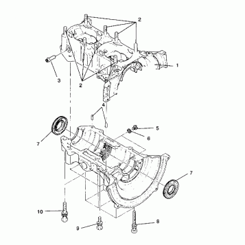CRANKCASE ASSEMBLY TRAIL/0930761 and  TRAIL DELUXE/0930243 (4923222322032A)