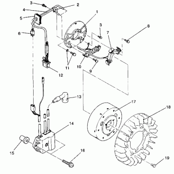 MAGNETO ASSEMBLY TRAIL / 0930761 and  TRAIL DELUXE / 0930243 (4923222322040A)
