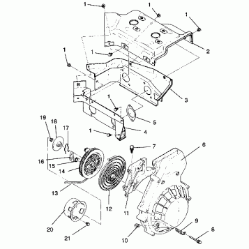 BLOWER HOUSING & RECOIL STARTER ASSEMBLY TRAIL / 0930761 and  TRAIL DELUXE (4923222322041A)