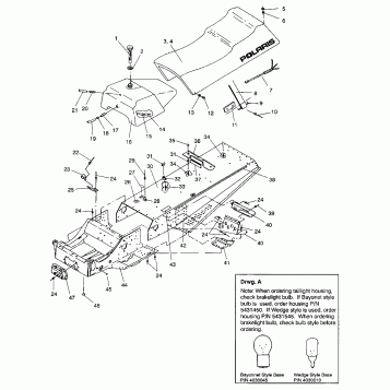 TUNNEL and SEAT ASSEMBLY LITE GT/0933133 and STARLITE GT/0933127 (4923232323001A)