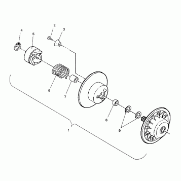 DRIVEN CLUTCH ASSEMBLY LITE GT/0933133 and STARLITE GT/0933127 (4923232323020A)