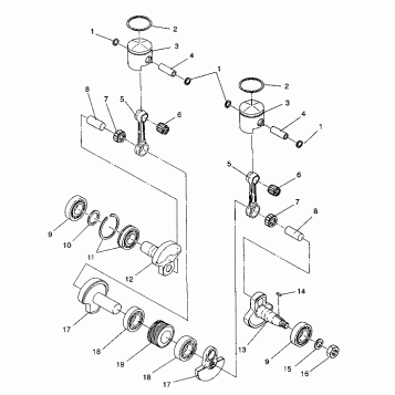 PISTON and CRANKSHAFT LITE GT/0933133 (4923232323030A)