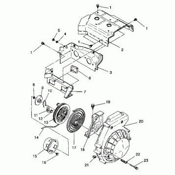 BLOWER HOUSING & RECOIL STARTER ASSEMBLY LITE GT/0933133 (4923232323039A)