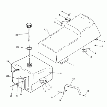 SEAT and GAS TANK ASSEMBLY WIDETRAK GT / X932061 (4924722472002A)