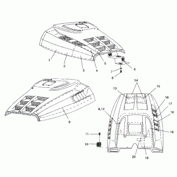 HOOD - FOAM/FOIL WIDETRAK GT / X932061 (4924722472008A)