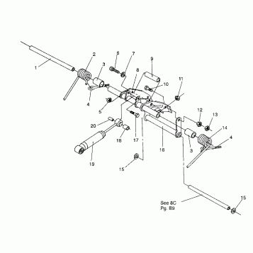 REAR TORQUE ARM ASSEMBLY WIDETRAK GT / X932061 (4924722472021A)