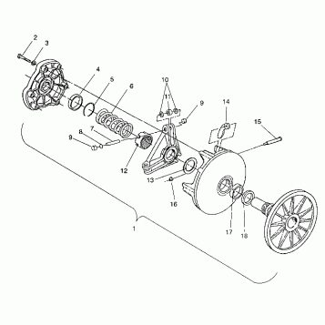 DRIVE CLUTCH ASSEMBLY WIDETRAK GT / X932061 (4924722472022A)