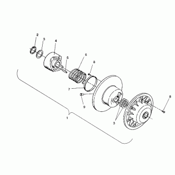 DRIVEN CLUTCH ASSEMBLY WIDETRAK GT / X932061 (4924722472023A)