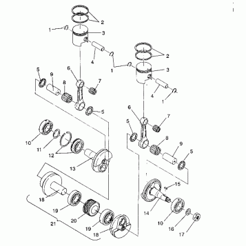PISTON and CRANKSHAFT WIDETRAK GT / X932061 (4924722472030A)