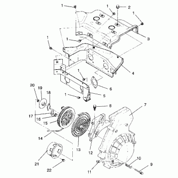 BLOWER HOUSING and  RECOIL STARTER ASSEMBLY WIDETRAK GT / X932061 (4924722472035A)