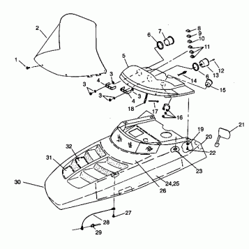 HOOD ASSEMBLY CLASSIC 0942865 and  CLASSIC TOURING 0942875 (4924962496009A)
