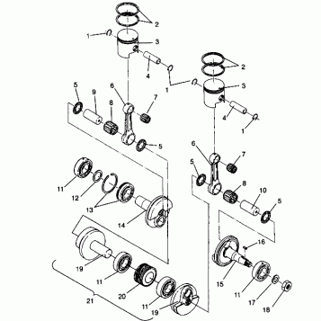 PISTON and CRANKSHAFT CLASSIC 0942865 and  CLASSIC TOURING 0942875 (4924962496037A)