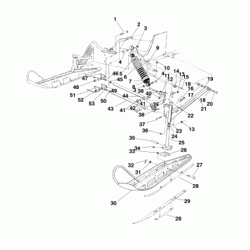 FRONT SUSPENSION and SKI - 0940761 (4924972497b003)