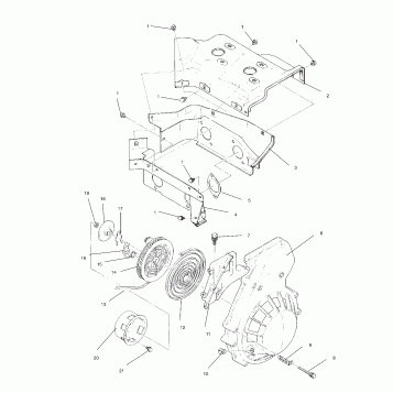 BLOWER HOUSING & RECOIL STARTER ASSEMBLY - 0940761 (4924972497d002)