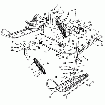 FRONT SUSPENSION and SKI 500 EFI 0942774 and EFI SKS 0942574 (4924982498009A)