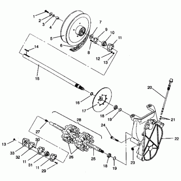 DRIVE TRAIN ASSEMBLY 500 EFI 0942774 and EFI SKS 0942574 (4924982498017A)