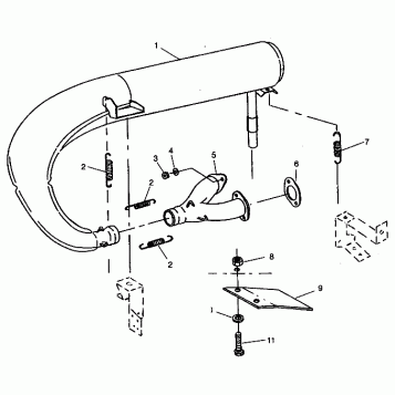 EXHAUST SYSTEM 500 EFI 0942774 and EFI SKS 0942574 (4924982498028A)