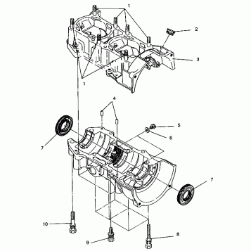 CRANKCASE ASSEMBLY 500 EFI 0942774 and EFI SKS 0942574 (4924982498031A)