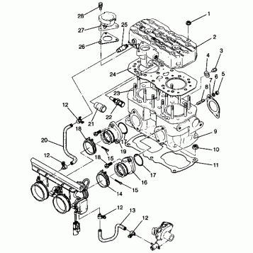 CYLINDER ASSEMBLY 500 EFI 0942774 and EFI SKS 0942574 (4924982498032A)