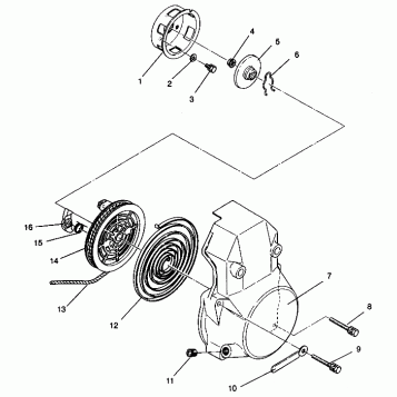 RECOIL STARTER ASSEMBLY 500 EFI 0942774 and EFI SKS 0942574 (4924982498039A)