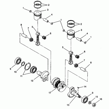 PISTON and CRANKSHAFT LITE 0943433 and  LITE DELUXE 0943431 (4924992499035A)