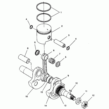 PISTON and CRANKSHAFT STARLITE 0943427 (4924992499036A)
