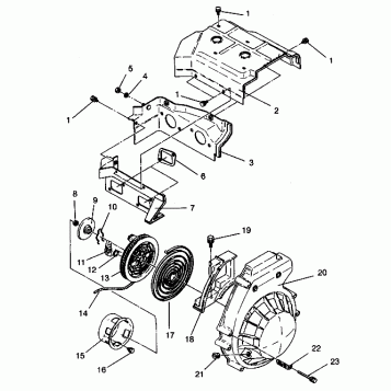 BLOWER HOUSING & RECOIL ASSEMBLY LITE 0943433,STARLITE 0943427 and  LITE DE (4924992499045A)