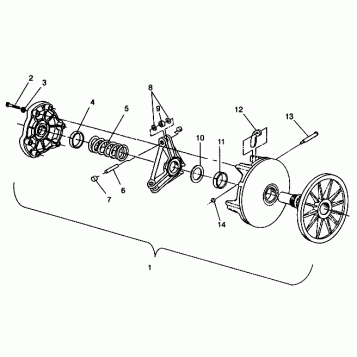 DRIVE CLUTCH ASSEMBLY LITE GT 0943133 and STARLITE GT 0943127 (49250125010021)