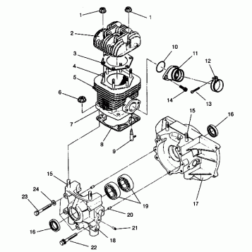 CRANKCASE and CYLINDER ASSEMBLY STARLITE GT 0943127 (49250125010032)