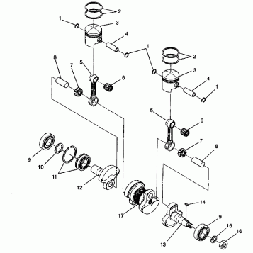 PISTON and CRANKSHAFT LITE GT 0943133 (49250125010034)