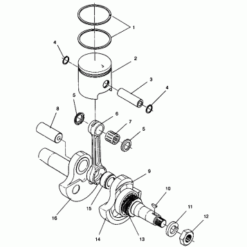 PISTON and CRANKSHAFT STARLITE GT 0943127 (49250125010035)