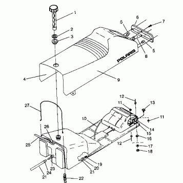 SEAT and GAS TANK ASSEMBLY XLT 0940767, XLT SP 0940667 & XLT SKS 0940567 (4925022502003A)