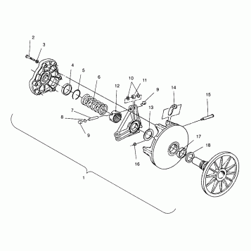 DRIVE CLUTCH ASSEMBLY XLT 0940767, XLT SP 0940667 & XLT SKS 0940567 (4925022502025A)