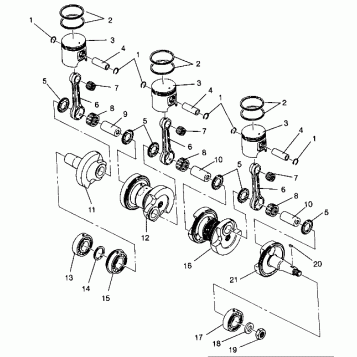 PISTON and CRANKSHAFT XLT 0940767, XLT SP 0940667 & XLT SKS 0940567 (4925022502037A)