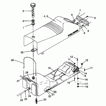 SEAT and GAS TANK ASSEMBLY Storm 0940782 and Storm SKS 0940582 (4925032503002A)