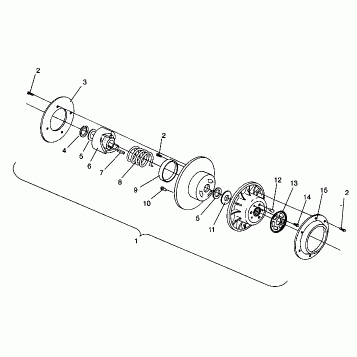 DRIVEN CLUTCH ASSEMBLY Storm 0940782 and Storm SKS 0940582 (4925032503024A)