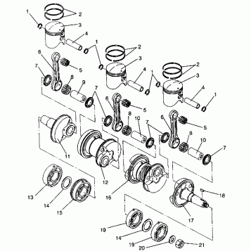PISTON and CRANKSHAFT Storm 0940782 and Storm SKS 0940582 (4925032503033A)