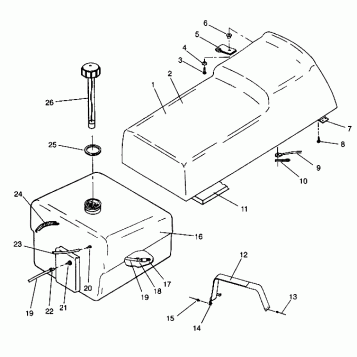 SEAT and GAS TANK ASSEMBLY WIDETRAK LX 0942064 (49250425040002)