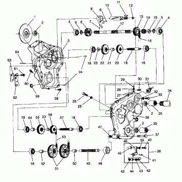 GEARCASE ASSEMBLY WIDETRAK LX 0942064 (49250425040017)
